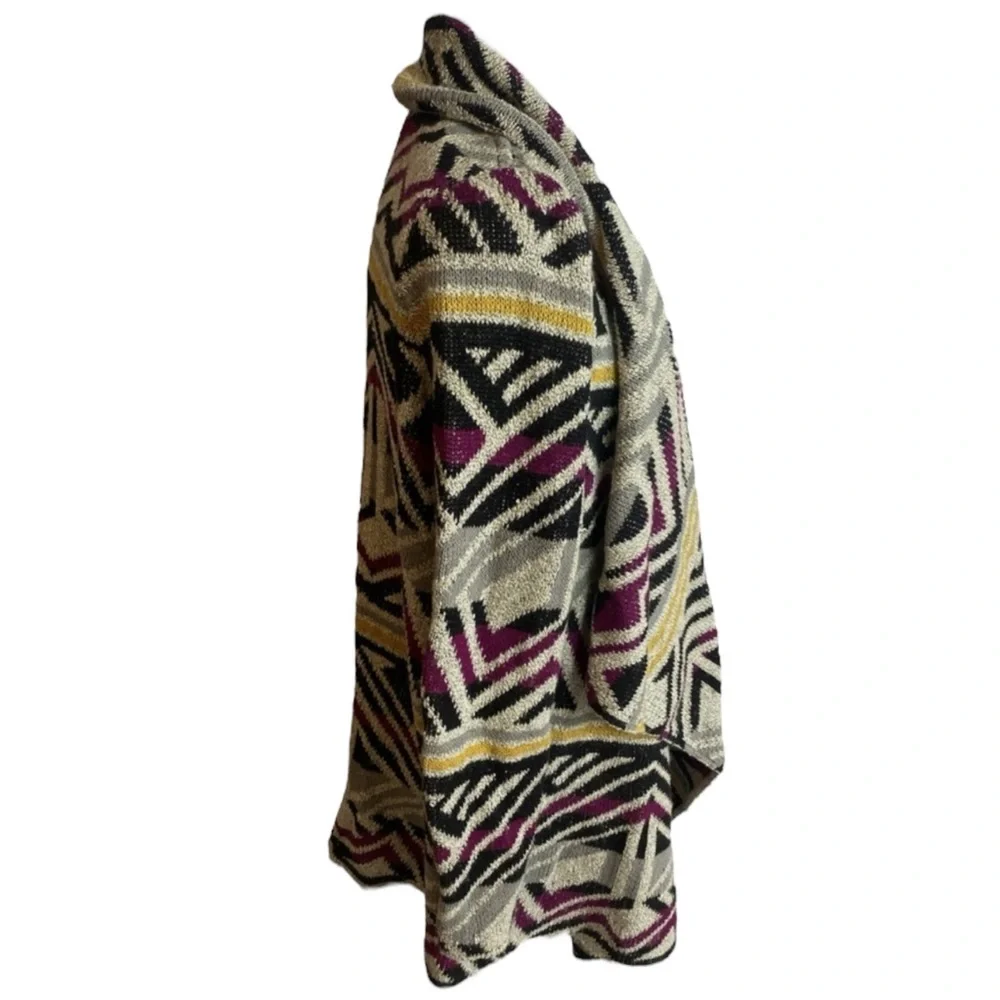 LUCKY BRAND Intarsia Cozy Wrap Open Front Cardigan Southwestern Sweater Size S - Picture 8 of 14